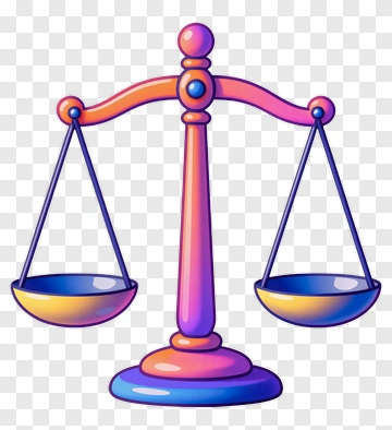 Colorful Cartoon Scales Of Justice PNG