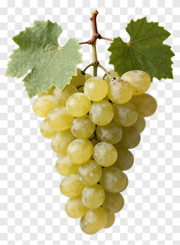 Bunch Of Green Grapes With Leaves PNG