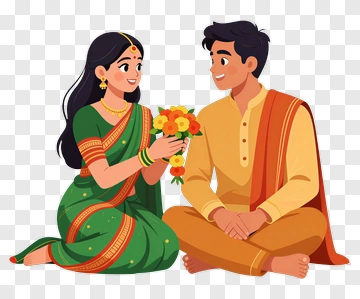 Couple Sitting Together With Flowers PNG