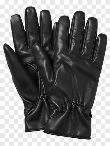 Black Leather Gloves PNG