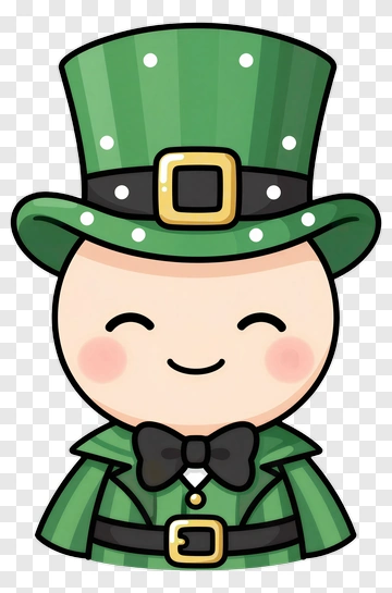 Cartoon Leprechaun With A Green Hat PNG