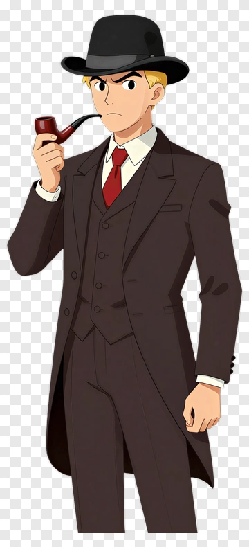 Detective Holding A Pipe PNG