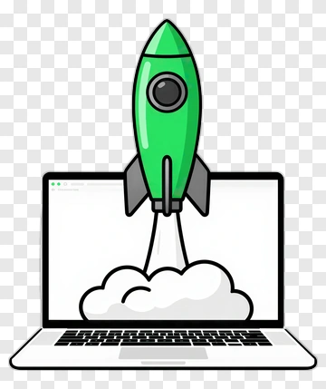 Rocket Launching From A Laptop PNG