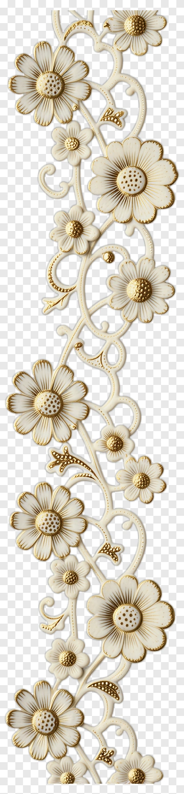Elegant Floral Design With Gold Accents PNG
