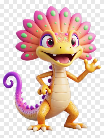 Colorful Cartoon Dinosaur Character PNG