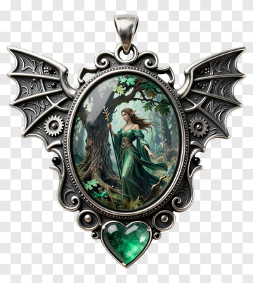 Fantasy Pendant Featuring A Forest Fairy PNG