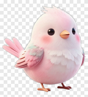 Cute Cartoon Pink Bird PNG