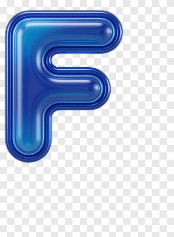 3D Blue Letter F PNG