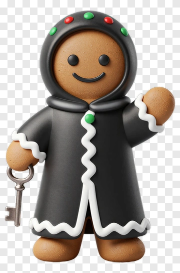 Gingerbread Man Holding A Key PNG