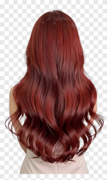 Long Wavy Red Hair PNG