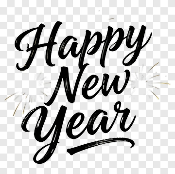 Happy New Year Text Design PNG