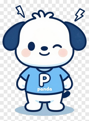 Cartoon Dog Wearing A Blue Panda Shirt PNG