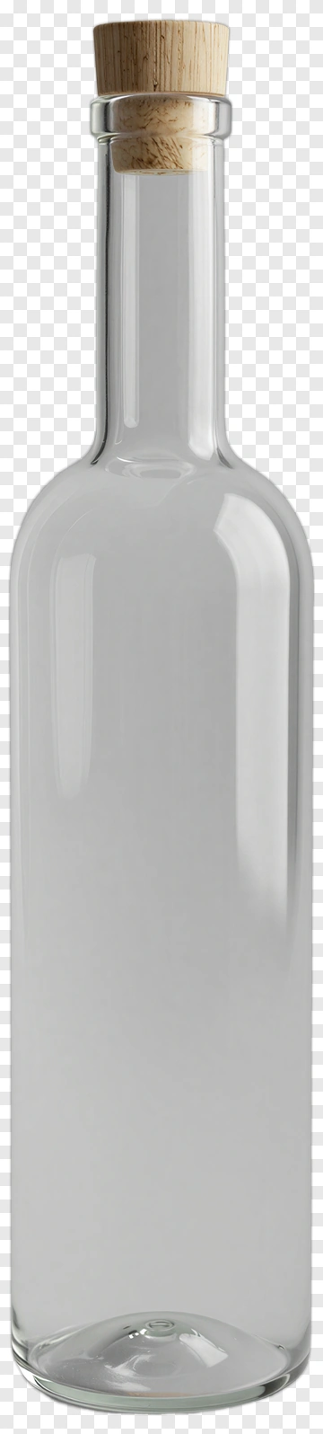 Clear Glass Bottle With Wooden Cork PNG