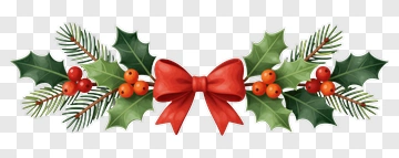 Christmas Holly And Berries Decoration PNG