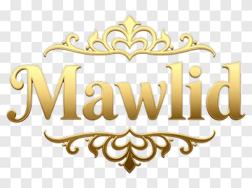 Mawlid Celebration Text In Gold PNG
