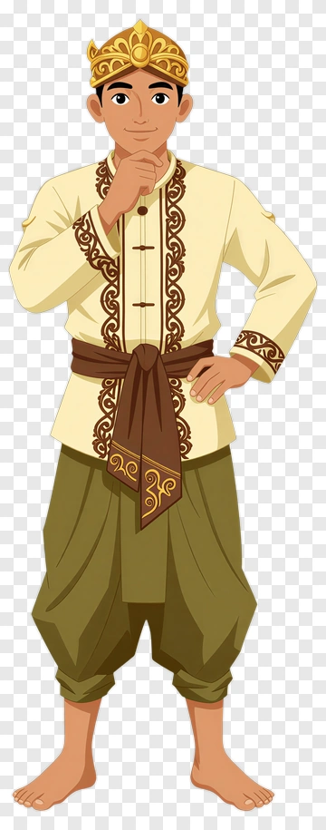 Cartoon Boy In Traditional Clothing PNG