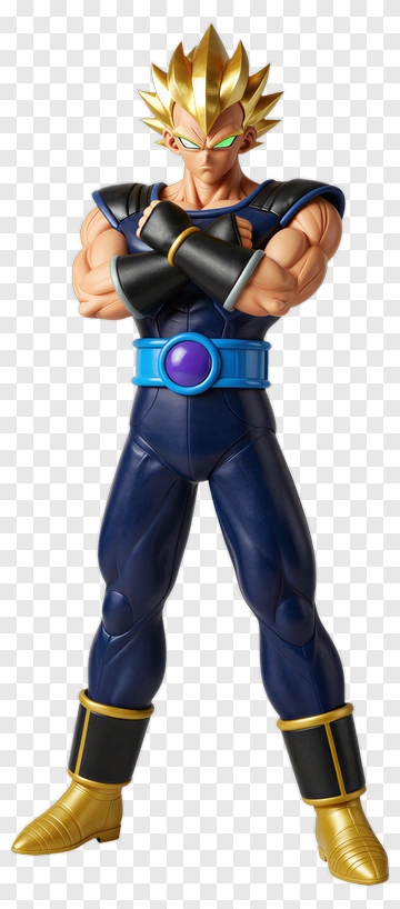 Fictional Character With Spiky Hair And Blue Costume PNG
