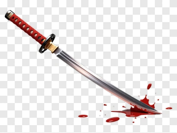 Katana With Blood Splatter PNG