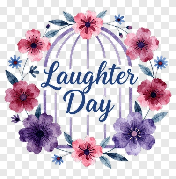 Laughter Day Floral Design PNG
