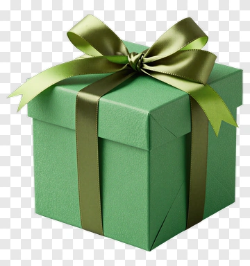 Green Gift Box With Ribbon PNG