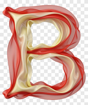 Red And Yellow Fabric Letter B PNG