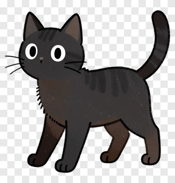 Cartoon Black Cat PNG