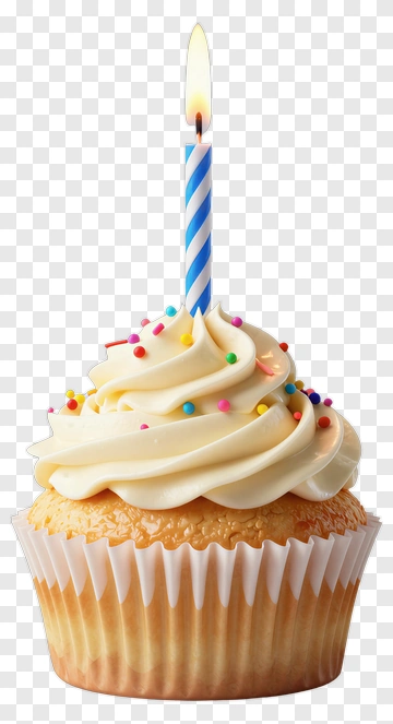 Birthday Cupcake With Candle PNG