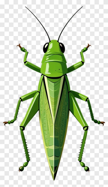 Green Grasshopper Illustration PNG