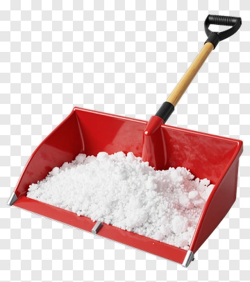 Red Snow Shovel Filled With Snow PNG