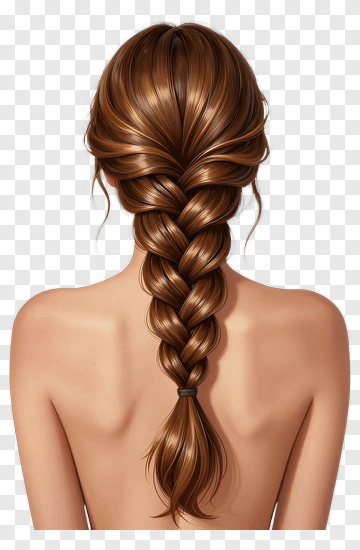 Woman With Brown Braided Hair PNG