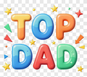 Top Dad Celebration Design PNG