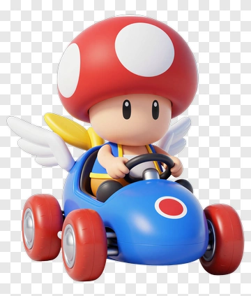 Cartoon Character Driving A Blue Go-Kart PNG