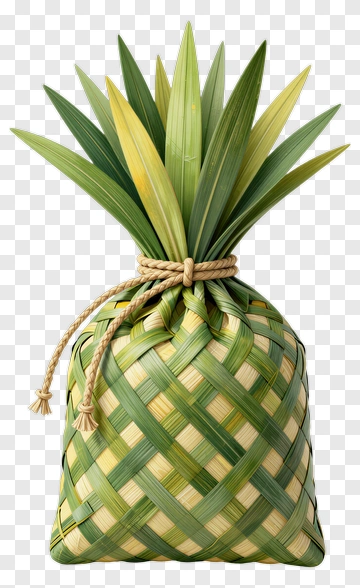 Pineapple Wrapped In Green Leaves PNG