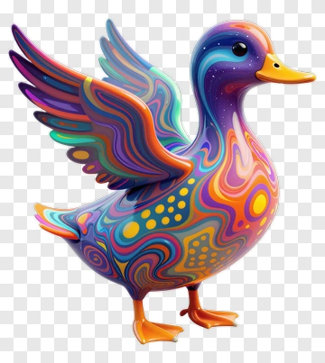 Colorful Cartoon Duck PNG