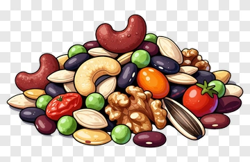 Colorful Pile Of Mixed Nuts And Seeds PNG