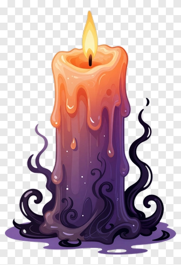 Cartoon Candle With Dripping Wax PNG