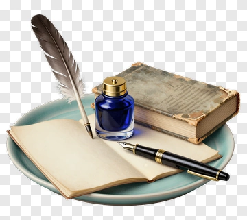 Writing Tools On A Plate PNG