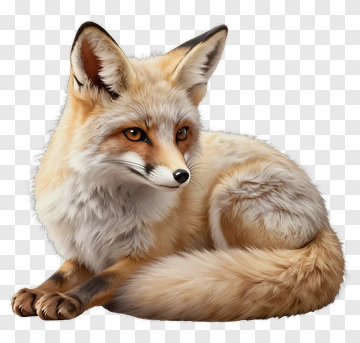 Realistic Fox Sitting PNG