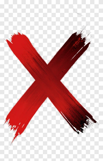 Red Brush Stroke X Mark PNG