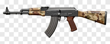 Assault Rifle With Desert Camouflage PNG