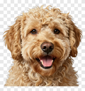 Happy Dog With Curly Fur PNG