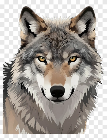 Realistic Wolf Portrait PNG