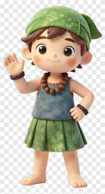 3D Cartoon Boy Waving PNG