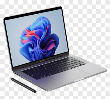 Laptop With Stylus Pen PNG
