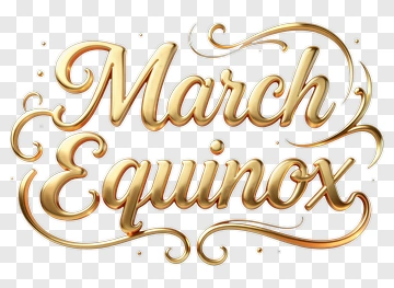 March Equinox Text Design PNG
