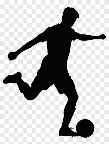 Silhouette Football Player Kicking A Ball PNG