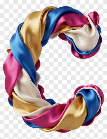 Colorful Twisted Letter C PNG