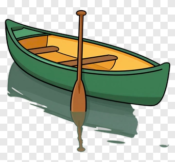 Cartoon Green Rowboat With Paddle PNG