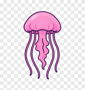 Cartoon Pink Jellyfish PNG