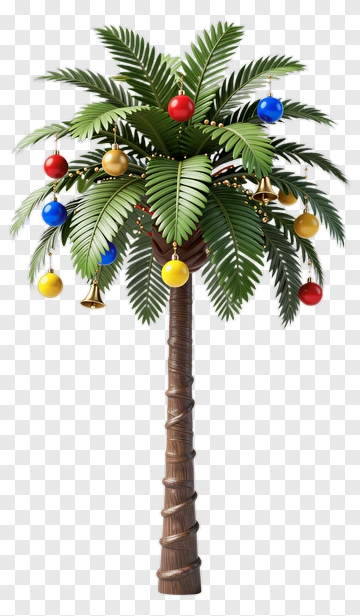Colorful Palm Tree With Ornaments PNG